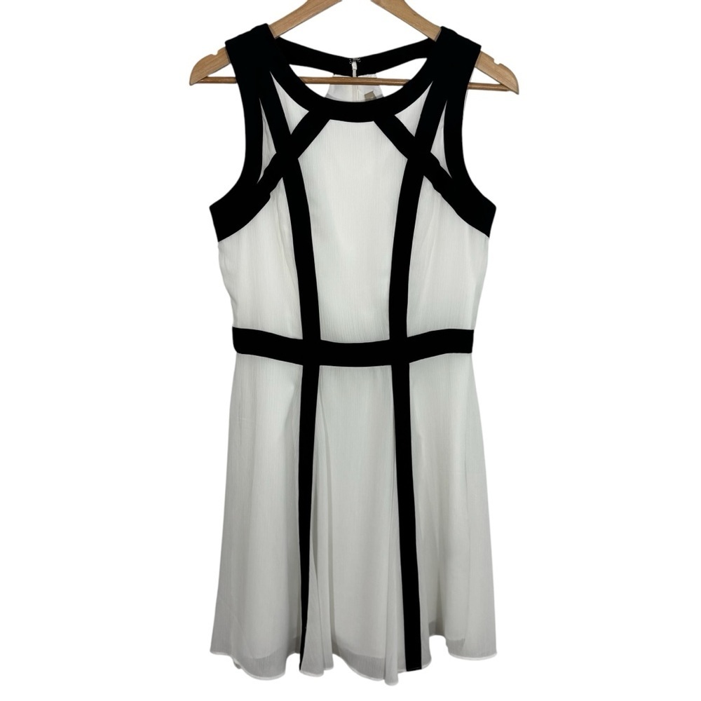 Banana Republic Factory White Dress with Black Contrast Trim